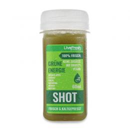 Grüne Energie - kaltgepresster Saft-Shot mit Apfel, Zitrone, Gurke, Grünkohl, Ingwer, Matcha - 60ml - Vegan, keine Zusätze / LiveFresh Saftmanufaktur