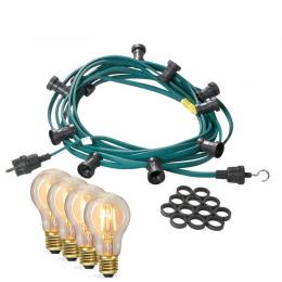 Illu-/Partylichterkette 20m - Außenlichterkette - Made in Germany - 20 Edison LED Filamentlampen