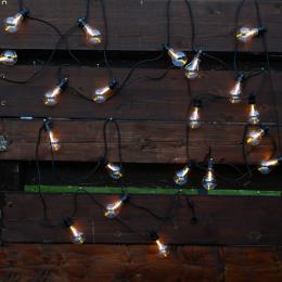 LED Lichterkette - 20 warmweiße Filament LED - L: 9,5m - koppelbar ...