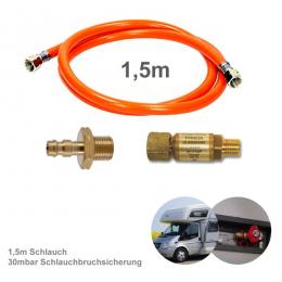 Wohnmobil Anschluss KIT 150cm - Schnellkupplung, Schlauchbruchsiche...