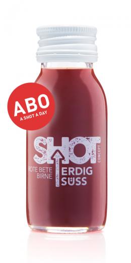 Abo ERDIG SÜSS - der natürliche Shot aus Rote Bete + Birne