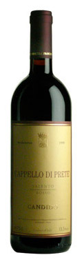 Cappello di Prete Rosso del Salento 2010 750 ml Candido IGT aus Apulien