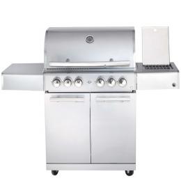 CHEF L Paket A - Basis silber, 4 Brenner, Backburner, Seitenkocher,...