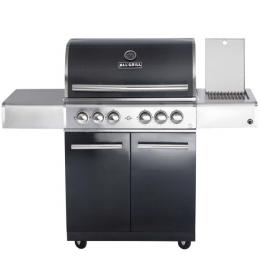 CHEF L Paket E - Basis black, 4 Brenner, Backburner, Seitenkocher, ...