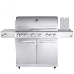 CHEF XL Paket A - Basis silber, 6 Brenner, Backburner, Seitenkocher...