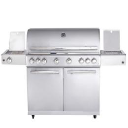 CHEF XL Paket D - Basis silber, 6 Brenner, Backburner, Seitenkocher...