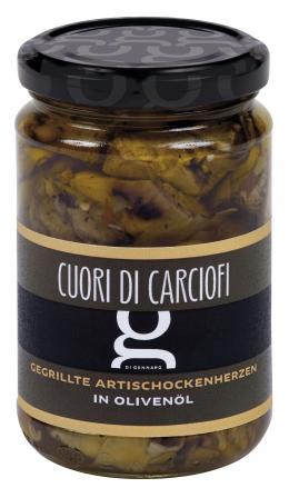 Cuori di Carciofo alla brace 314 ML Glas DIGE Gegrillte Artischockenherzen in Olivenöl eingelegt