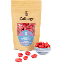 Dragierte Mandeln in weißer Schokolade und Himbeere  Dallmayr
