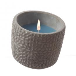 Duftkerze CITRONELLA - Echtwachs imn Betontopf - H: 9,5cm - blau