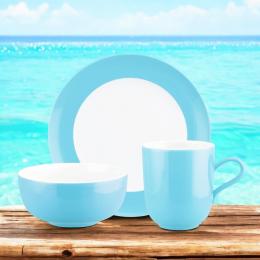 Frühstücksset 3tlg. Liberty - Pure Color "Lagoon Blue"