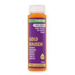 Gold Rausch - kaltgepresster Wellness-Saft mit Orange, Kurkuma, Ingwer, Ananas, Limette - 250ml - Vegan, keine Zusätze / LiveFresh Saftmanufaktur