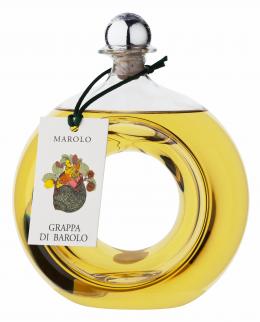 Grappa Barolo FORO Vol. 42% 500 ML Marolo Flasche mit eingefaßtem Loch