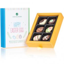 Happy Easter 6 Eggs - Osterei-Pralinen - 6 gefüllte Schoko-Ostereier