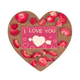 Herz 'Love' mit Chili, Erdbeeren - Schokolade Valentinstag Schokolade