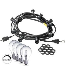 Illu-/Partylichterkette 10m - Außenlichterkette schwarz -Made in Ge...