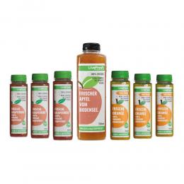 Kaltgepresste Frühstückssäfte im Probierpaket mit 6x 250ml - Apfelsaft, Grapefruitsaft, Orangensaft - Vegan, keine Zusätze / LiveFresh Saftmanufaktur