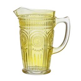 Angebot für Krug Vintage mit Blumenmuster - Glas - Kanne - Boho Stil - 1,4l - gelb  , 1 ct, Bereich GE_Essen & Trinken>Gläser, Flaschen, Krüge>Karaffen, Flaschen & Dekanter, 2 Werktage -  jetzt kaufen.
