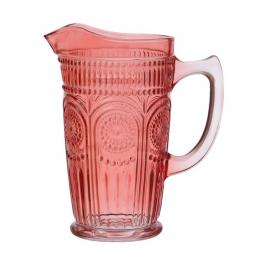 Angebot für Krug Vintage mit Blumenmuster - Glas - Kanne - Boho Stil - 1,4l - rot  , 1 ct, Bereich GE_Essen & Trinken>Gläser, Flaschen, Krüge>Karaffen, Flaschen & Dekanter, 2 Werktage -  jetzt kaufen.