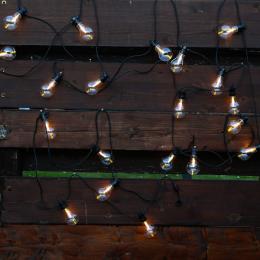 LED Lichterkette - 20 warmweiße Filament LED - L: 9,5m - koppelbar ...