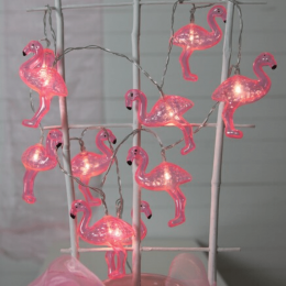 LED Lichterkette Flamingo - 10 pinke Flamingos - warmweiße LED - Ba...