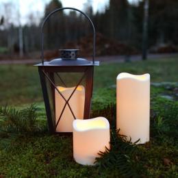 LED Stumpenkerze Paul - flackernd - H: 7,5cm - D: 7,5cm - Batterie ...