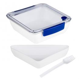 Angebot für Lunchbox mit Gabel - 2 Fächer - 18,5 x 18,5 x 5cm - 1000ml - blau  , 1 ct, Bereich OUTLET, 2 Werktage -  jetzt kaufen.
