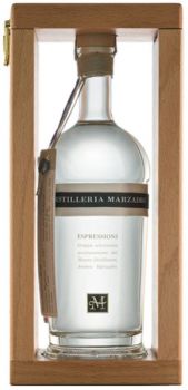 Marzadro Grappa Espressioni Bianca im passenden Holzrahmen