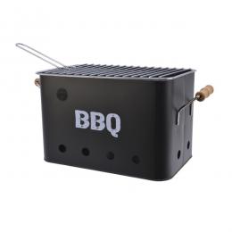 Mini Box Grill - Kohlegrill - Höhe 21cm - inkl. Grillrost - Holztra...