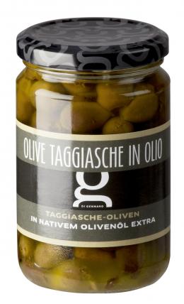 Olive Taggiasche in olio 314 ML Glas DIGE Oliven entsteint in Nativem Olivenöl Extra