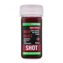 Rote Kraft - kaltgepresster Saft-Shot mit Apfel, Granatapfel, Rote Beete, Zitronengras - 60ml - Vegan, keine Zusätze / LiveFresh Saftmanufaktur