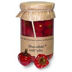 Runde Diavolini-Chilis in Olivenöl