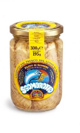 Sgombrotto alla Portoghese 300 gr. Glas L'Isola d'Oro Makrelenfilets in Olivenöl