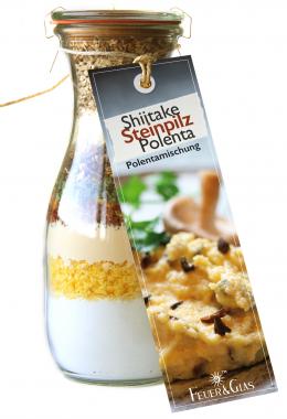 Shiitake Steinpilz Polenta  Backmischung in der Weckflasche 500ml