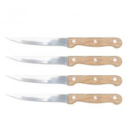 Steakmesser 4-er Set - Holzgriff - 11,5cm Sägezahnklinge