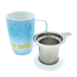 Tasse mit Deckel & Teesieb "Gone Diving"