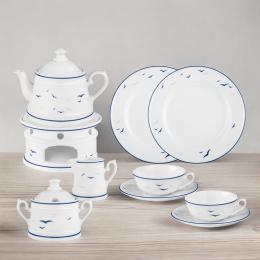 Tee-Service 10tlg. Teekanne 0,65 l, Tasse 0,14 l - Worpswede Rügen