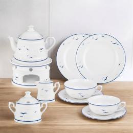 Tee-Service 10tlg. Teekanne 0,65 l, Tasse 0,21 l - Worpswede Rügen