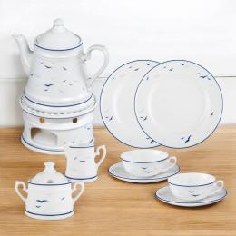 Tee-Service 10tlg. Teekanne 1,0 l, Tasse 0,14 l - Worpswede Rügen
