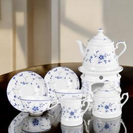 Tee-Service 8tlg. Teekanne 0,65 l, Tasse 0,14 l - Worpswede Greetsiel