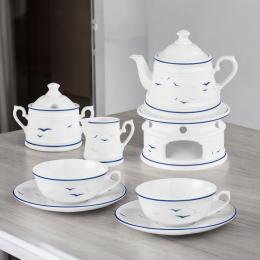 Tee-Service 8tlg. Teekanne 0,65 l, Tasse 0,14 l - Worpswede Rügen