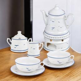 Tee-Service 8tlg. Teekanne 1,0 l, Tasse 0,21 l - Worpswede Rügen