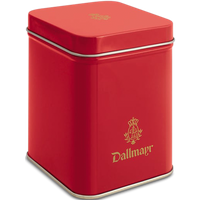 Teedose leer, rotDallmayr Logo, Inhalt 100g