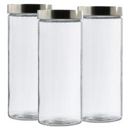 Angebot für Vorratsdose XL - Glas mit Edelstahldeckel - 2,2 Liter - D: 11cm -  ...  , 3 ct, Bereich Koch-Zubehör>Aufbewahrung>Lebensmittelbehälter, 2 Werktage -  jetzt kaufen.