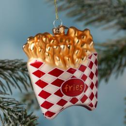 Weihnachtsbaumschmuck POMMES - Glas - inkl. Aufhänger - matt - H: 1...
