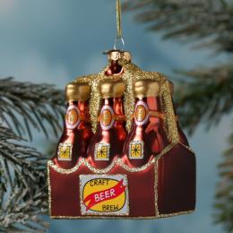 Weihnachtsbaumschmuck SIXPACK Craftbeer - Glas - inkl. Aufhänger - ...