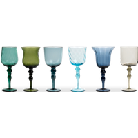 Weingläser 6er Set Blau Grün Bitossi  20 cm